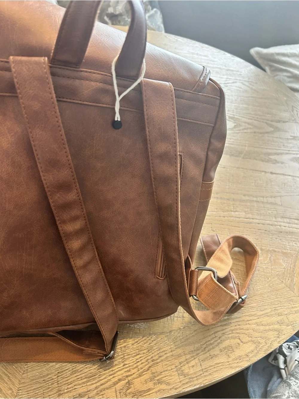 Brown Faux Leather Backpack - Classic Everyday Carry